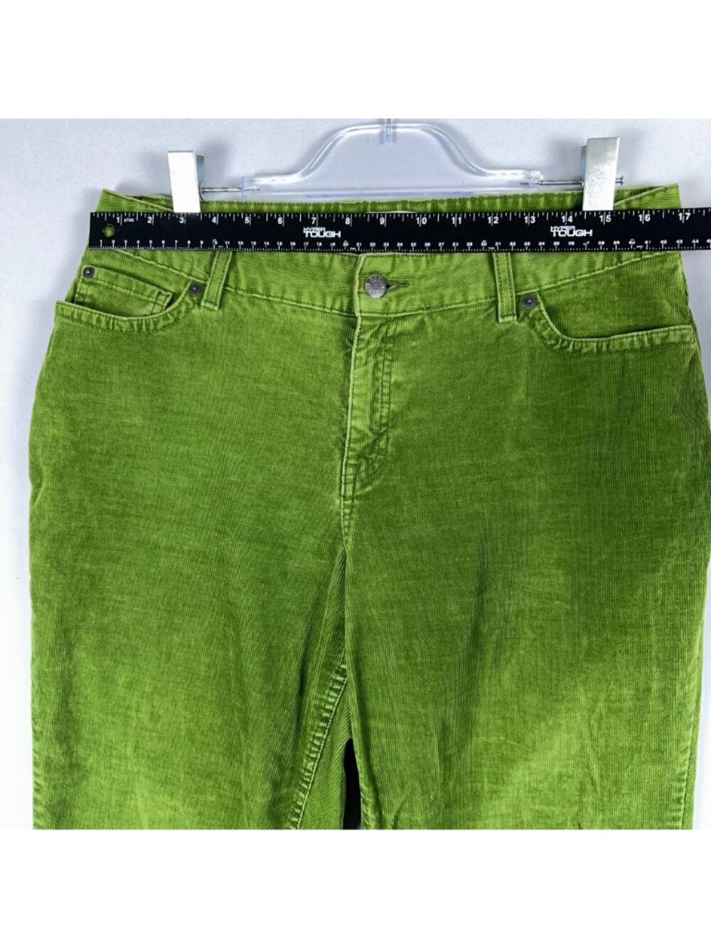 L.L. Bean Straight Corduroy Pants Favorite Fit Curvy Womens Size 14 Regular Gree - Picture 10 of 14